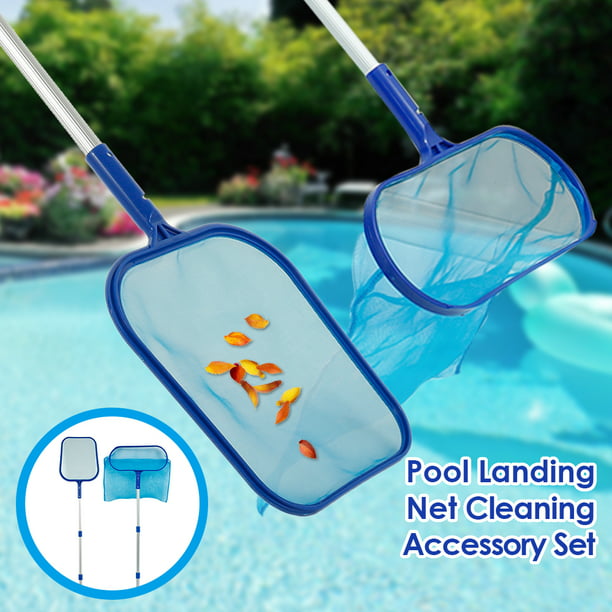 Swimming Pool Leaf Skimmer Mesh Net with Telescopic Pole Fine Mesh Cleaning Tool